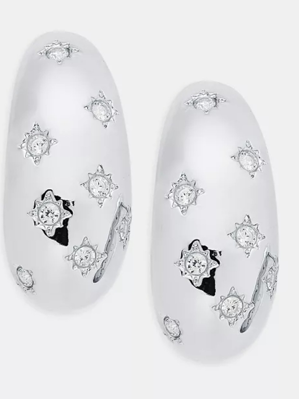 On 34th Pavé Star Puffy J-Hoop Earrings, New With Tags!